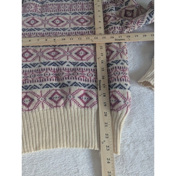VTG Merona Sport Fairisle 100% Wool Sweater Women's Size Large Made In the USA - Picture 5 of 7